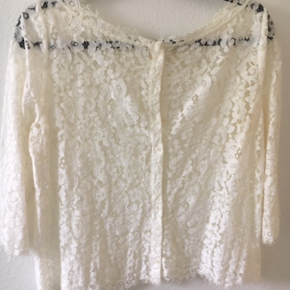 Cream Colored Lace Blouse/Shell - image 2